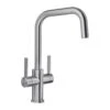 Blanco JANDORA Twin Lever High Arched J-Shaped Spout Solid Kitchen Tap - Brushed Stainless Steel - 526704 2 Blanco JANDORA Twin Lever High Arched J-Shaped Spout Solid Kitchen Tap - Brushed Stainless Steel - 526704 -Best Kitchen Items 5 2 526704