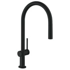 Hansgrohe Talis M54 Single Lever Kitchen Mixer 210, Pull-Out Spout, 1jet - Matt Black - 72802670