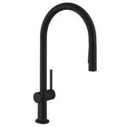 Hansgrohe Talis M54 Single Lever Kitchen Mixer 210, Eco, Pull-Out Spray, 2jet - Matt Black - 72842670
