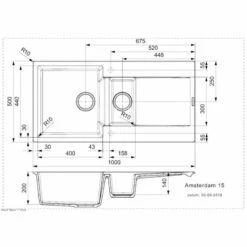 Reginox Amsterdam 15 1.5 Bowl Sink And Drainer - Black Silvery - AMSTERDAM 15 BS -Best Kitchen Items a m amsterdam15bs dimensions