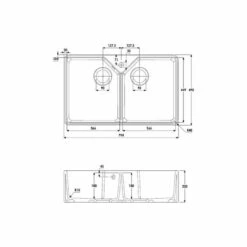 Abode Provincial 2 Bowl Ceramic Kitchen Sink - White - AW1021 7 Abode Provincial 2 Bowl Ceramic Kitchen Sink - White - AW1021 -Best Kitchen Items a w aw1021 3