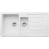 Abode Acton 1.5 Bowl Ceramic Kitchen Sink - White - AW1041 -Best Kitchen Items a w aw1041