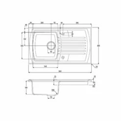 Abode Milford Single Bowl Ceramic Kitchen Sink - White - AW1042 -Best Kitchen Items a w aw1042 2