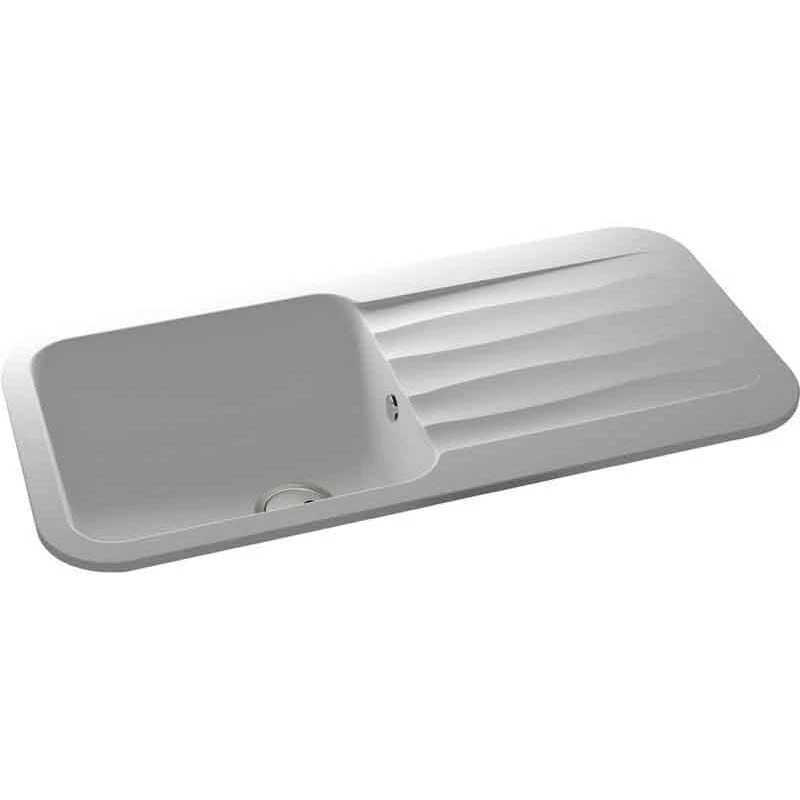 Abode Dune Single Bowl & Drainer Granite Kitchen Sink - White - AW3141 4 Abode Dune Single Bowl & Drainer Granite Kitchen Sink - White - AW3141 - Image 2