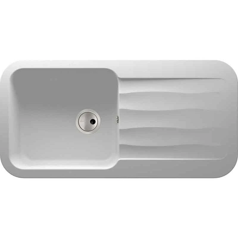 Abode Dune Single Bowl & Drainer Granite Kitchen Sink - White - AW3141 3 Abode Dune Single Bowl & Drainer Granite Kitchen Sink - White - AW3141