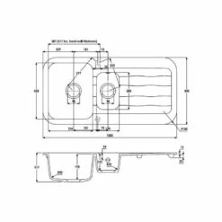 Abode Dune 1.5 Bowl & Drainer Granite Kitchen Sink - Black - AW3142 7 Abode Dune 1.5 Bowl & Drainer Granite Kitchen Sink - Black - AW3142 -Best Kitchen Items a w aw3142 2