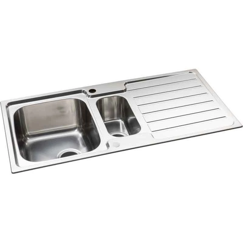 Abode Neron 1.5 Bowl & Drainer Stainless Steel Kitchen Sink - AW5113 4 Abode Neron 1.5 Bowl & Drainer Stainless Steel Kitchen Sink - AW5113 - Image 2