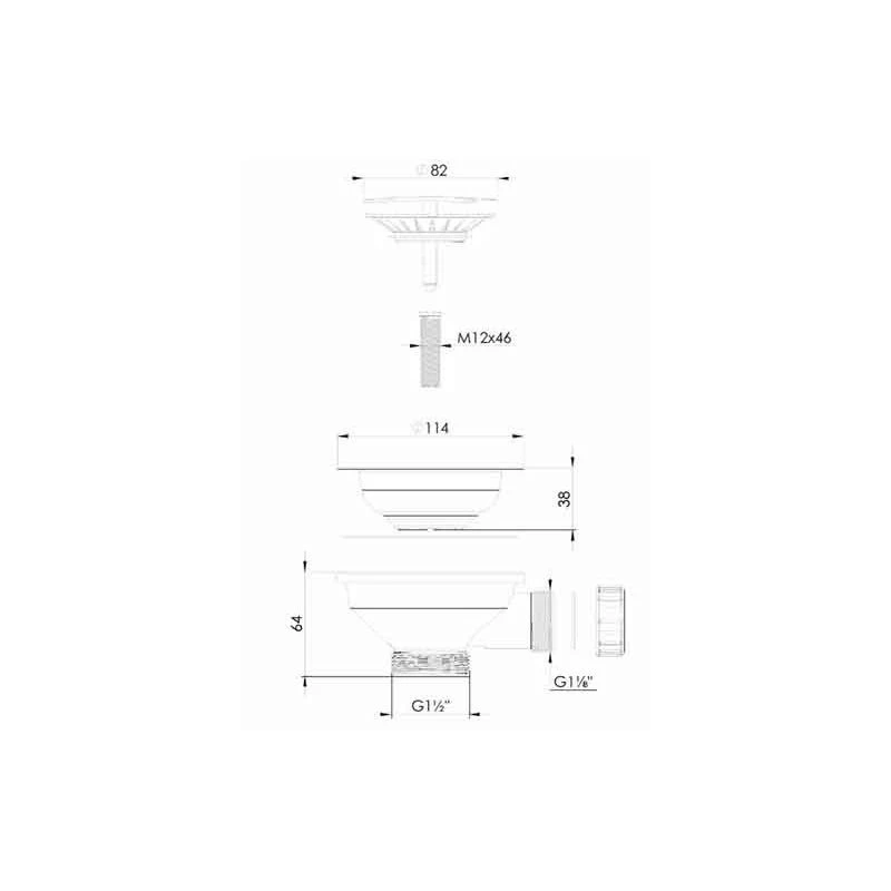 Abode Orbit Strainer Waste - Long Bolt - AX1002 4 Abode Orbit Strainer Waste - Long Bolt - AX1002 - Image 2