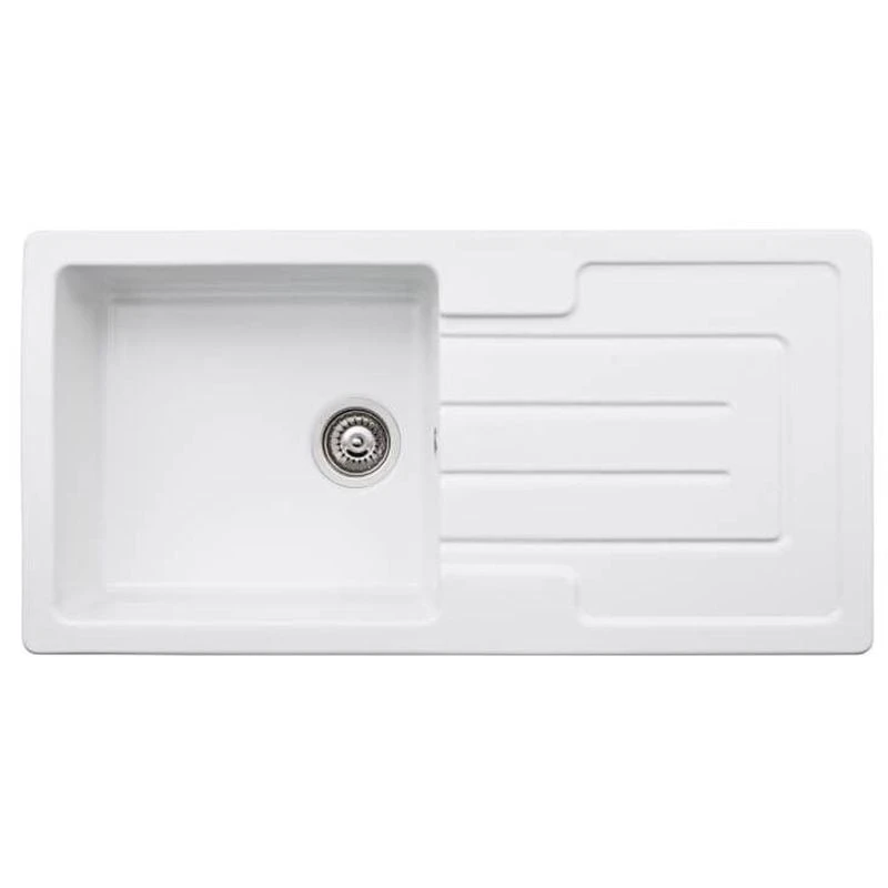Abode Acton Single Bowl Ceramic Kitchen Sink - White - AW1040 3 Abode Acton Single Bowl Ceramic Kitchen Sink - White - AW1040