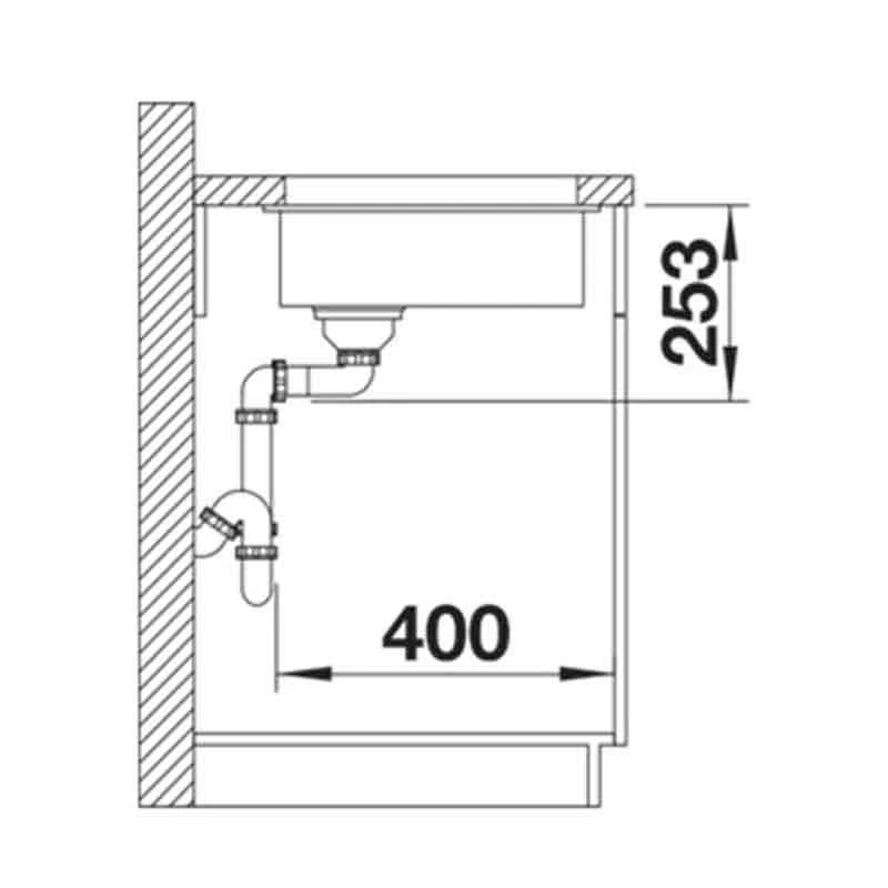 Blanco SUBLINE 160-U Silgranit 1 Bowl Undermount Kitchen Sink With Manual InFino Waste - Volcano Grey - 526799 5 Blanco SUBLINE 160-U Silgranit 1 Bowl Undermount Kitchen Sink With Manual InFino Waste - Volcano Grey - 526799 - Image 3