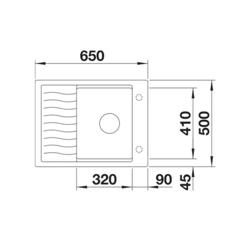 Blanco ELON 45 S Silgranit 1 Bowl Inset Reversible Kitchen Sink With Manual InFino Waste - Soft White - 527067 4 Blanco ELON 45 S Silgranit 1 Bowl Inset Reversible Kitchen Sink With Manual InFino Waste - Soft White - 527067 - Image 2