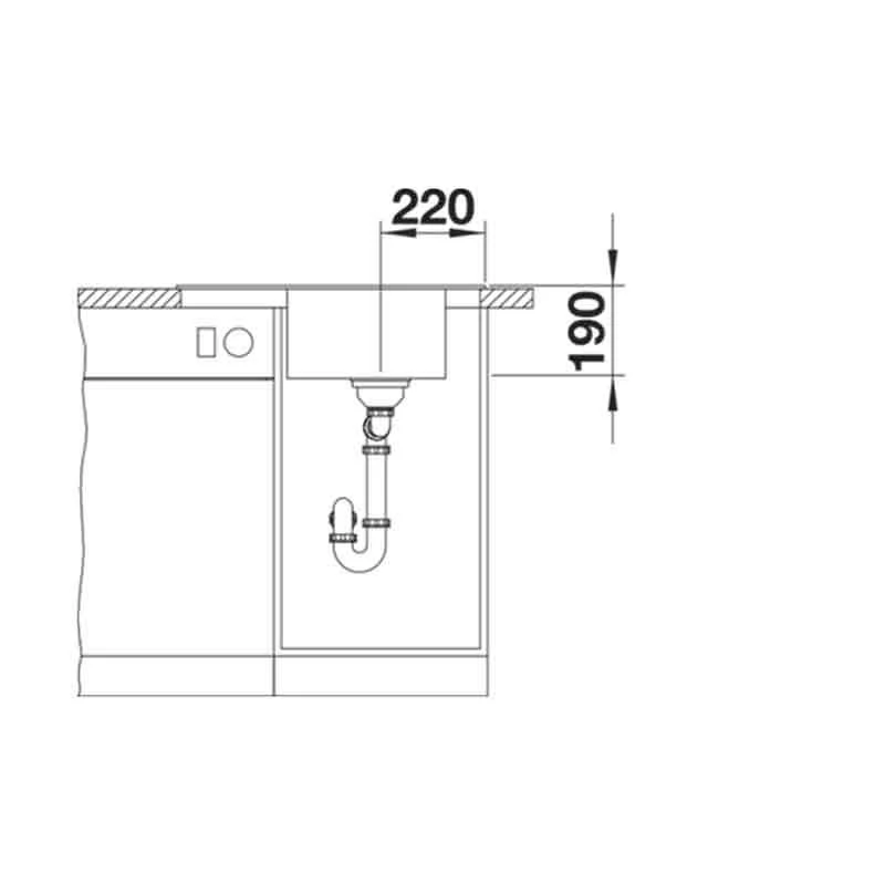 Blanco ELON 45 S Silgranit 1 Bowl Inset Reversible Kitchen Sink With Manual InFino Waste - Soft White - 527067 5 Blanco ELON 45 S Silgranit 1 Bowl Inset Reversible Kitchen Sink With Manual InFino Waste - Soft White - 527067 - Image 3