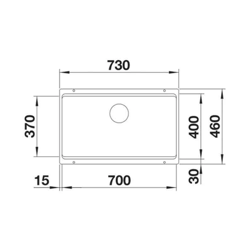 Blanco ETAGON 700-U Silgranit 1 Bowl Undermount Kitchen Sink With Manual InFino Waste - Soft White - 527078 4 Blanco ETAGON 700-U Silgranit 1 Bowl Undermount Kitchen Sink With Manual InFino Waste - Soft White - 527078 - Image 2