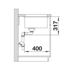 Blanco ETAGON 700-U Silgranit 1 Bowl Undermount Kitchen Sink With Manual InFino Waste - Soft White - 527078 14 Blanco ETAGON 700-U Silgranit 1 Bowl Undermount Kitchen Sink With Manual InFino Waste - Soft White - 527078 -Best Kitchen Items b l blanco 527078 side view dimensions