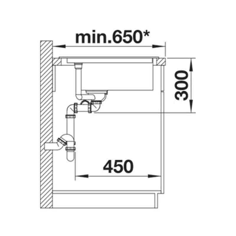 Blanco DELTA II Silgranit 1 Bowl Inset Kitchen Sink With Drain Remote Control - Volcano Grey - 527238 5 Blanco DELTA II Silgranit 1 Bowl Inset Kitchen Sink With Drain Remote Control - Volcano Grey - 527238 - Image 3