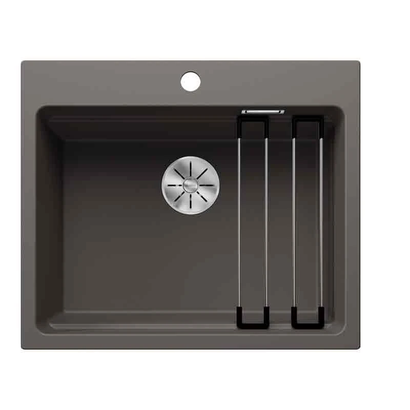Blanco ETAGON 6 Silgranit 1 Bowl Inset Kitchen Sink With Manual InFino Waste - Volcano Grey - 527259 3 Blanco ETAGON 6 Silgranit 1 Bowl Inset Kitchen Sink With Manual InFino Waste - Volcano Grey - 527259