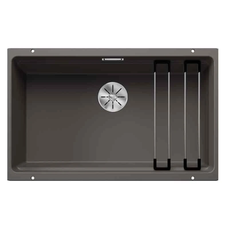 Blanco ETAGON 700-U Silgranit 1 Bowl Undermount Kitchen Sink With Manual InFino Waste - Volcano Grey - 527261 3 Blanco ETAGON 700-U Silgranit 1 Bowl Undermount Kitchen Sink With Manual InFino Waste - Volcano Grey - 527261