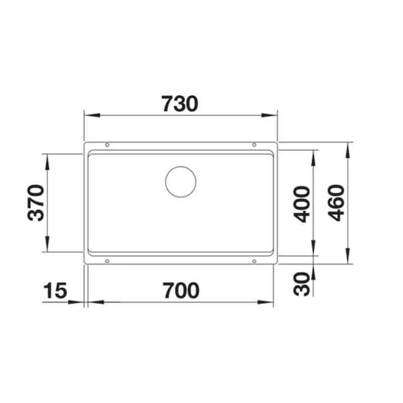 Blanco ETAGON 700-U Silgranit 1 Bowl Undermount Kitchen Sink With Manual InFino Waste - Volcano Grey - 527261 4 Blanco ETAGON 700-U Silgranit 1 Bowl Undermount Kitchen Sink With Manual InFino Waste - Volcano Grey - 527261 - Image 2