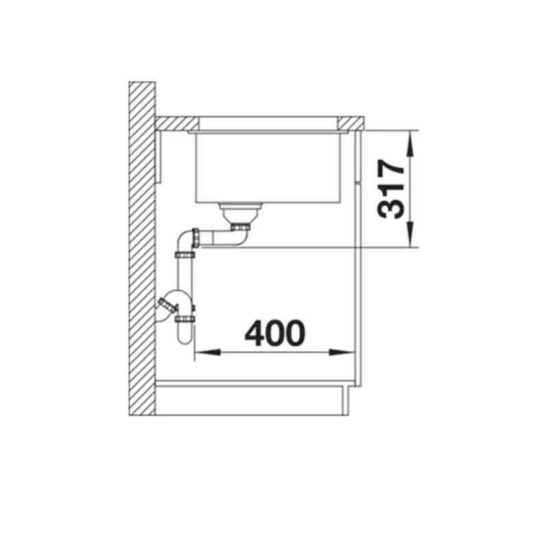 Blanco ETAGON 700-U Silgranit 1 Bowl Undermount Kitchen Sink With Manual InFino Waste - Volcano Grey - 527261 5 Blanco ETAGON 700-U Silgranit 1 Bowl Undermount Kitchen Sink With Manual InFino Waste - Volcano Grey - 527261 - Image 3