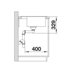 Blanco LEGRA 6 Silgranit 1 Bowl Inset Kitchen Sink - Volcano Grey - 527269 -Best Kitchen Items b l blanco 527269 side view dimensions