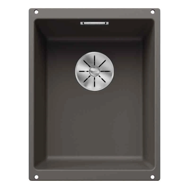 Blanco SUBLINE 320-U Silgranit 1 Bowl Undermount Kitchen Sink With Manual InFino Waste - Volcano Grey - 527343 3 Blanco SUBLINE 320-U Silgranit 1 Bowl Undermount Kitchen Sink With Manual InFino Waste - Volcano Grey - 527343