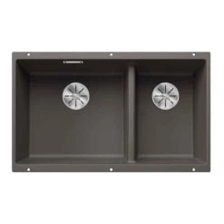 Blanco SUBLINE 430/270-U LH Silgranit 2 Bowl Undermount Kitchen Sink With Manual InFino Waste - Volcano Grey - 527350