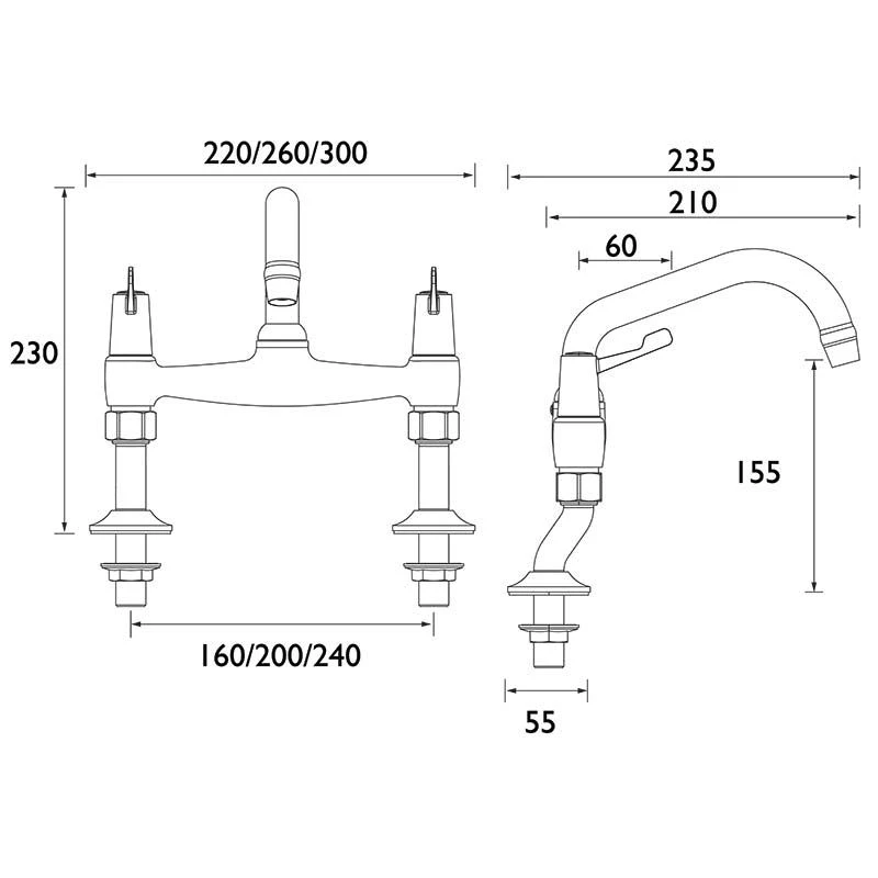 Bristan Value Lever Pillar Bridge Kitchen Mixer Tap - Chrome - VAL2 PSNK C CD 4 Bristan Value Lever Pillar Bridge Kitchen Mixer Tap - Chrome - VAL2 PSNK C CD - Image 2