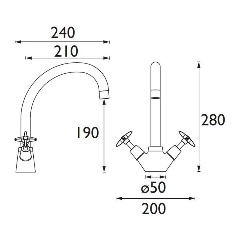 Bristan Value X Head Monobloc Kitchen Mixer Tap - Chrome - VAX2 SNK C 4 Bristan Value X Head Monobloc Kitchen Mixer Tap - Chrome - VAX2 SNK C - Image 2