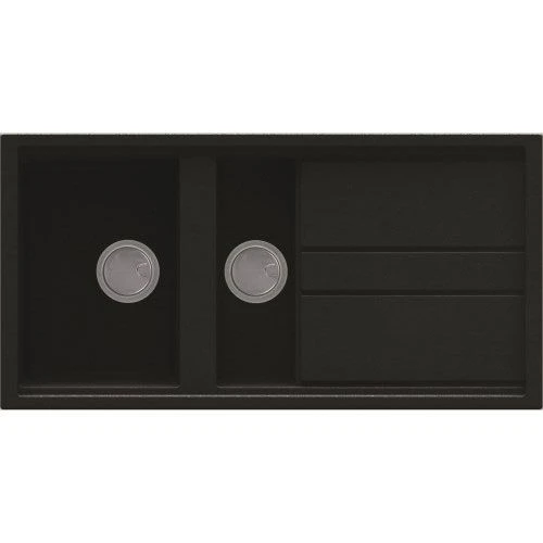 Reginox BEST 475 Elleci Granite 1.5 Bowl Kitchen Sink - Reversible Metaltek Black - BEST 475 B 4 Reginox BEST 475 Elleci Granite 1.5 Bowl Kitchen Sink - Reversible Metaltek Black - BEST 475 B - Image 2