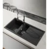 Reginox BEST 475 Elleci Granite 1.5 Bowl Kitchen Sink - Reversible Metaltek Black - BEST 475 B 2 Reginox BEST 475 Elleci Granite 1.5 Bowl Kitchen Sink - Reversible Metaltek Black - BEST 475 B -Best Kitchen Items best sink black