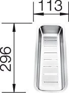 Blanco Colander 296mm X 113mm - Stainless Steel - 224789