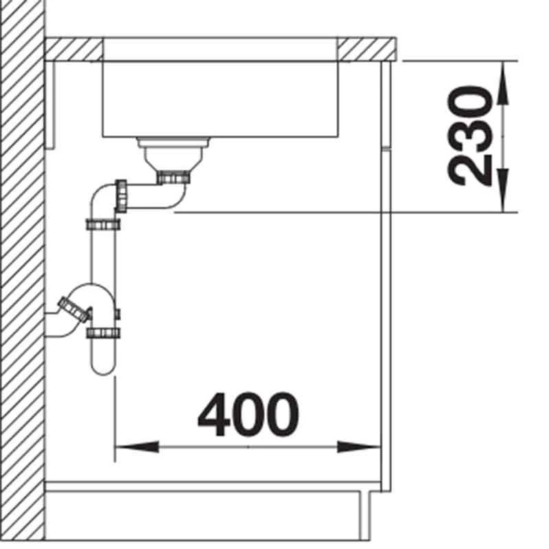 Blanco ANDANO 180-U 1 Bowl Stainless Steel Kitchen Sink With Manual InFino Drain System - Satin Polish - 522952 5 Blanco ANDANO 180-U 1 Bowl Stainless Steel Kitchen Sink With Manual InFino Drain System - Satin Polish - 522952 - Image 3