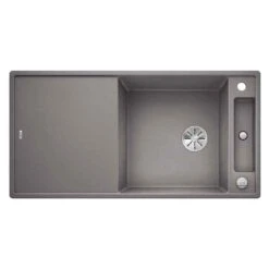 Blanco AXIA III XL 6 S 1 Bowl Inset Silgranit Reversible Kitchen Sink With Remote Control InFino Drain System - Alumetallic - 523512