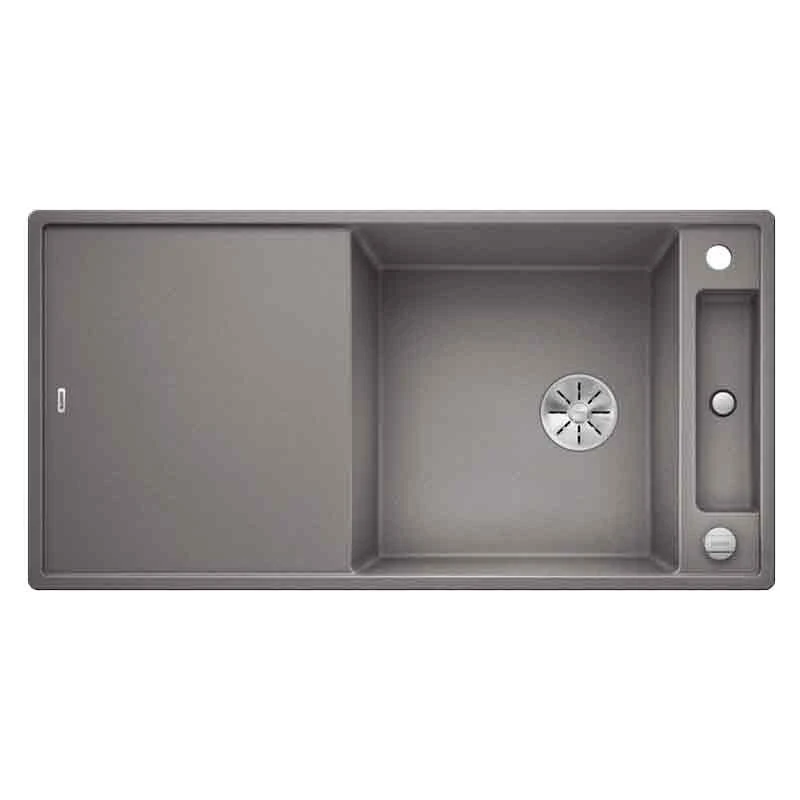 Blanco AXIA III XL 6 S 1 Bowl Inset Silgranit Reversible Kitchen Sink With Remote Control InFino Drain System - Alumetallic - 523512 3 Blanco AXIA III XL 6 S 1 Bowl Inset Silgranit Reversible Kitchen Sink With Remote Control InFino Drain System - Alumetallic - 523512