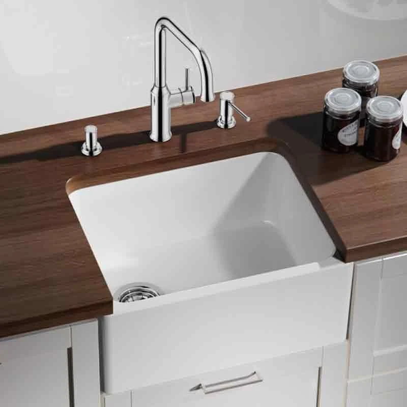 Blanco Belfast 1 Bowl Reversible Ceramic Kitchen Sink - Crystal White - 518497 3 Blanco Belfast 1 Bowl Reversible Ceramic Kitchen Sink - Crystal White - 518497