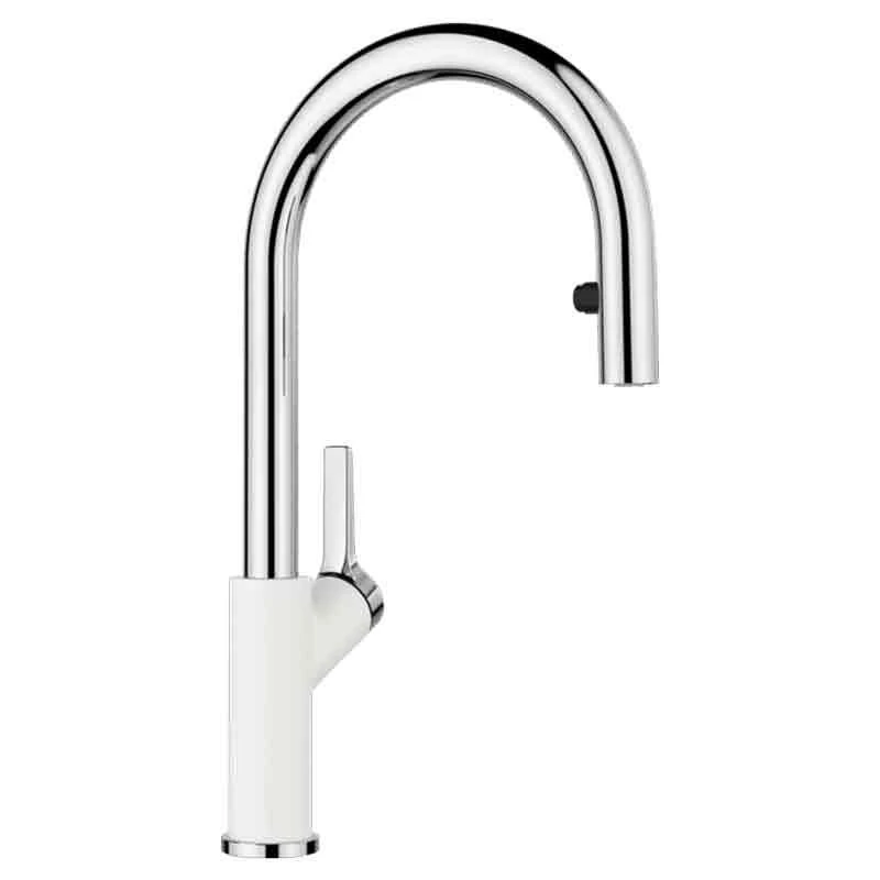 Blanco CARENA-S Vario Pull-Out Spout Silgranit-Look Dual Finish Kitchen Tap - White/Chrome - BM3118WH 3 Blanco CARENA-S Vario Pull-Out Spout Silgranit-Look Dual Finish Kitchen Tap - White/Chrome - BM3118WH