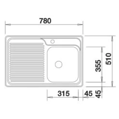 Blanco CLASSIC 40 S 1 Bowl Inset Stainless Steel Kitchen Sink - Satin Polish - 511124 -Best Kitchen Items blanco classic 511124 dimensions