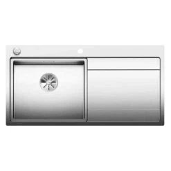 Blanco DIVON II 5 S-IF 1 Bowl Inset Stainless Steel Kitchen Sink With Remote Control InFino Drain System - Satin Polish - 521659 -Best Kitchen Items blanco divon 521659
