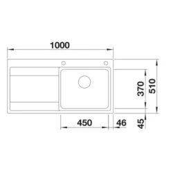 Blanco DIVON II 5 S-IF 1 Bowl Inset Stainless Steel Kitchen Sink With Remote Control InFino Drain System - Satin Polish - 521659 -Best Kitchen Items blanco divon 521659 dimensions