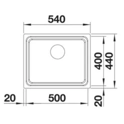 Blanco ETAGON 500-U 1 Bowl Undermount Stainless Steel Kitchen Sink With Manual InFino Waste - Satin Polish - 521841 -Best Kitchen Items blanco etagon 521841 dimensions
