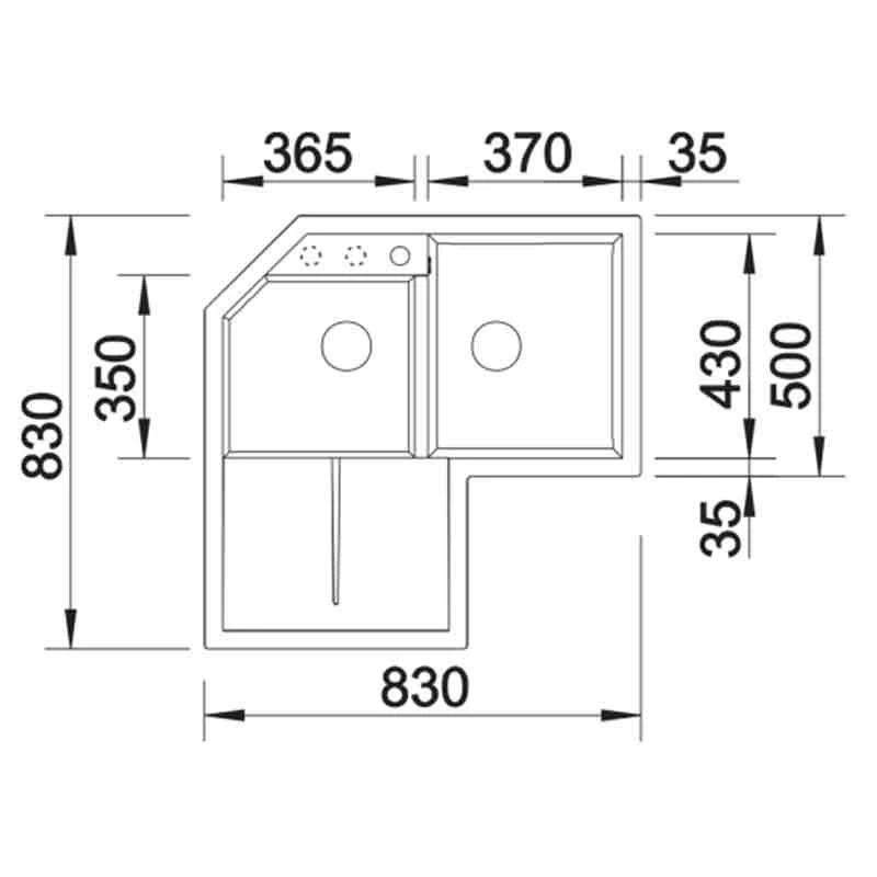 Blanco METRA 9 E 2 Bowl Inset Silgranit Inset Corner Kitchen Sink - Coffee - 515573 4 Blanco METRA 9 E 2 Bowl Inset Silgranit Inset Corner Kitchen Sink - Coffee - 515573 - Image 2