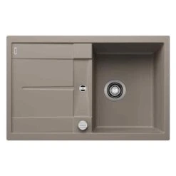 Blanco METRA 45 S 1 Bowl Inset Silgranit Reversible Kitchen Sink With Drain Remote Control - Tartufo - 517345