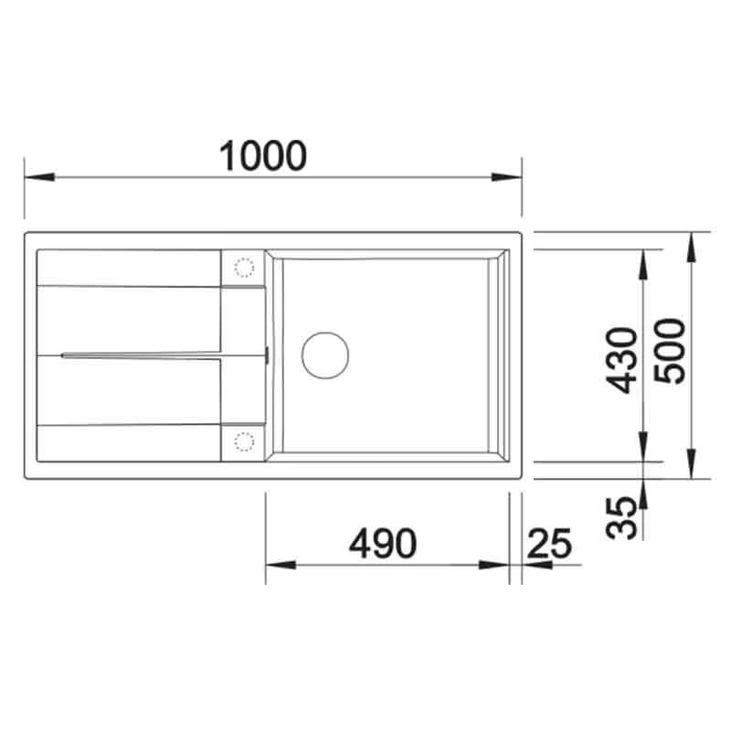 Blanco METRA XL 6 S 1 Bowl Inset Silgranit Reversible Kitchen Sink With Drain Remote Control - Tartufo - 517360 4 Blanco METRA XL 6 S 1 Bowl Inset Silgranit Reversible Kitchen Sink With Drain Remote Control - Tartufo - 517360 - Image 2