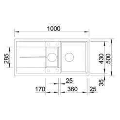 Blanco METRA 6 S 1.5 Bowl Inset Silgranit Reversible Kitchen Sink With Drain Remote Control - Rock Grey - 518877 -Best Kitchen Items blanco metra 518877 dimensions