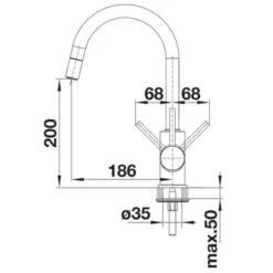 Blanco MIDA-S Pull-Out Spout Glavanic Chrome Kitchen Tap - Chrome - BM3121CH -Best Kitchen Items blanco mida 521454 dimensions