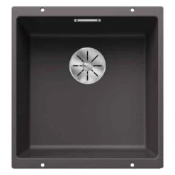 Blanco SUBLINE 400-U 1 Bowl Undermount Silgranit Kitchen Sink With Manual InFino Waste - Rock Grey - 523423