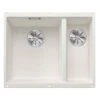 Blanco SUBLINE 340/160-U 1.5 Bowl Undermount Silgranit Kitchen Sink With Manual InFino Waste - White - 523552 1 Blanco SUBLINE 340/160-U 1.5 Bowl Undermount Silgranit Kitchen Sink With Manual InFino Waste - White - 523552 -Best Kitchen Items blanco subline 523552
