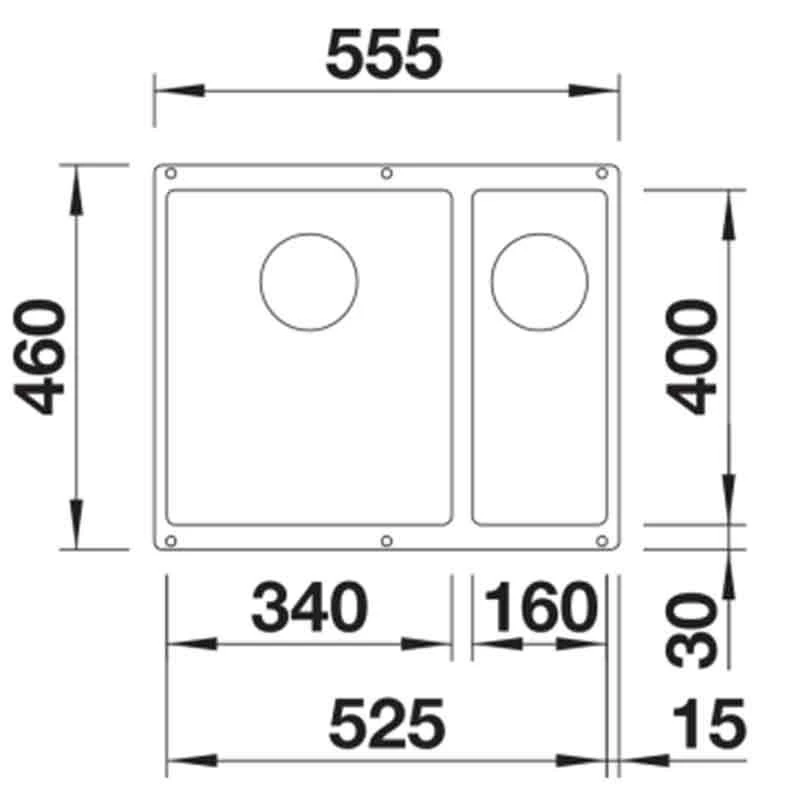 Blanco SUBLINE 340/160-U 1.5 RH Bowl Undermount Silgranit Kitchen Sink With Manual InFino Waste - Anthracite - 523558 4 Blanco SUBLINE 340/160-U 1.5 RH Bowl Undermount Silgranit Kitchen Sink With Manual InFino Waste - Anthracite - 523558 - Image 2