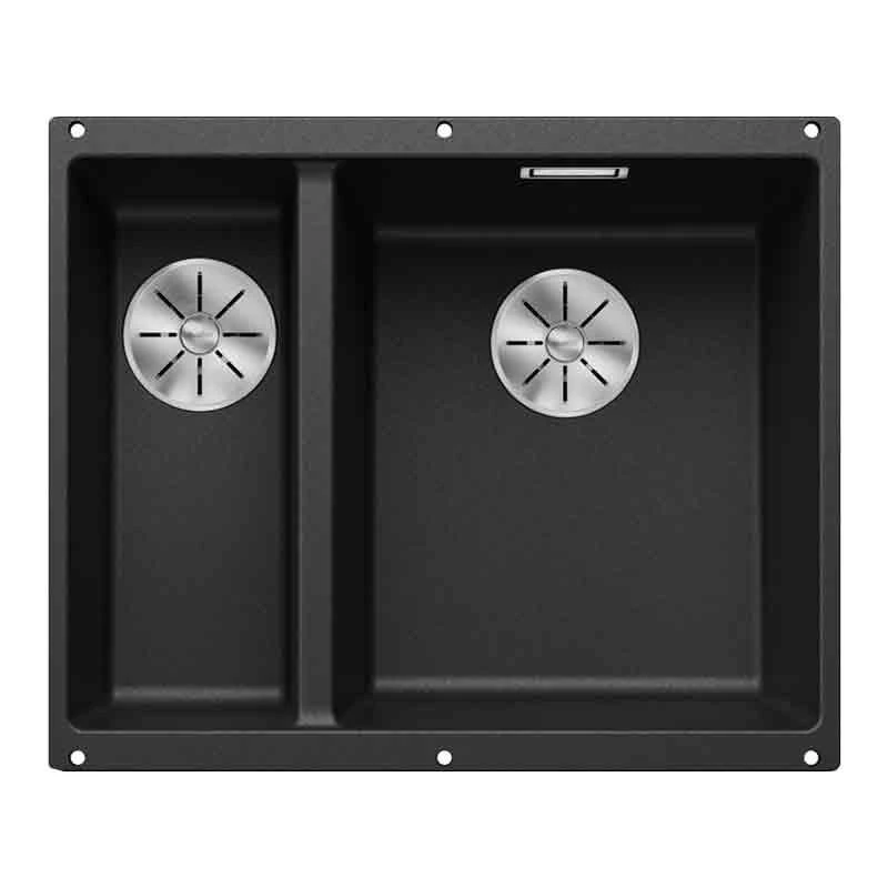 Blanco SUBLINE 340/160-U 1.5 RH Bowl Undermount Silgranit Kitchen Sink With Manual InFino Waste - Anthracite - 523558 3 Blanco SUBLINE 340/160-U 1.5 RH Bowl Undermount Silgranit Kitchen Sink With Manual InFino Waste - Anthracite - 523558