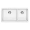 Blanco SUBLINE 480/320-U LH 2 Bowl Undermount Silgranit Kitchen Sink With Manual InFino Waste - White - 523588 1 Blanco SUBLINE 480/320-U LH 2 Bowl Undermount Silgranit Kitchen Sink With Manual InFino Waste - White - 523588 -Best Kitchen Items blanco subline 523588